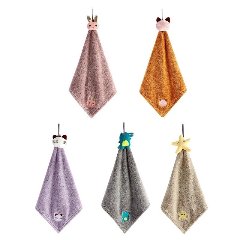 

Мягкое коралловое бархатное полотенце для рук с милым мультяшным детским полотенцем для рук, супер впитывающее животное, для для