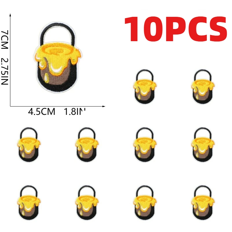 10개 묶음 벌집 꿀벌 자수 패치 범블비 곤충 꿀자국 다리미 부착 DIY 가방 장식 라벨