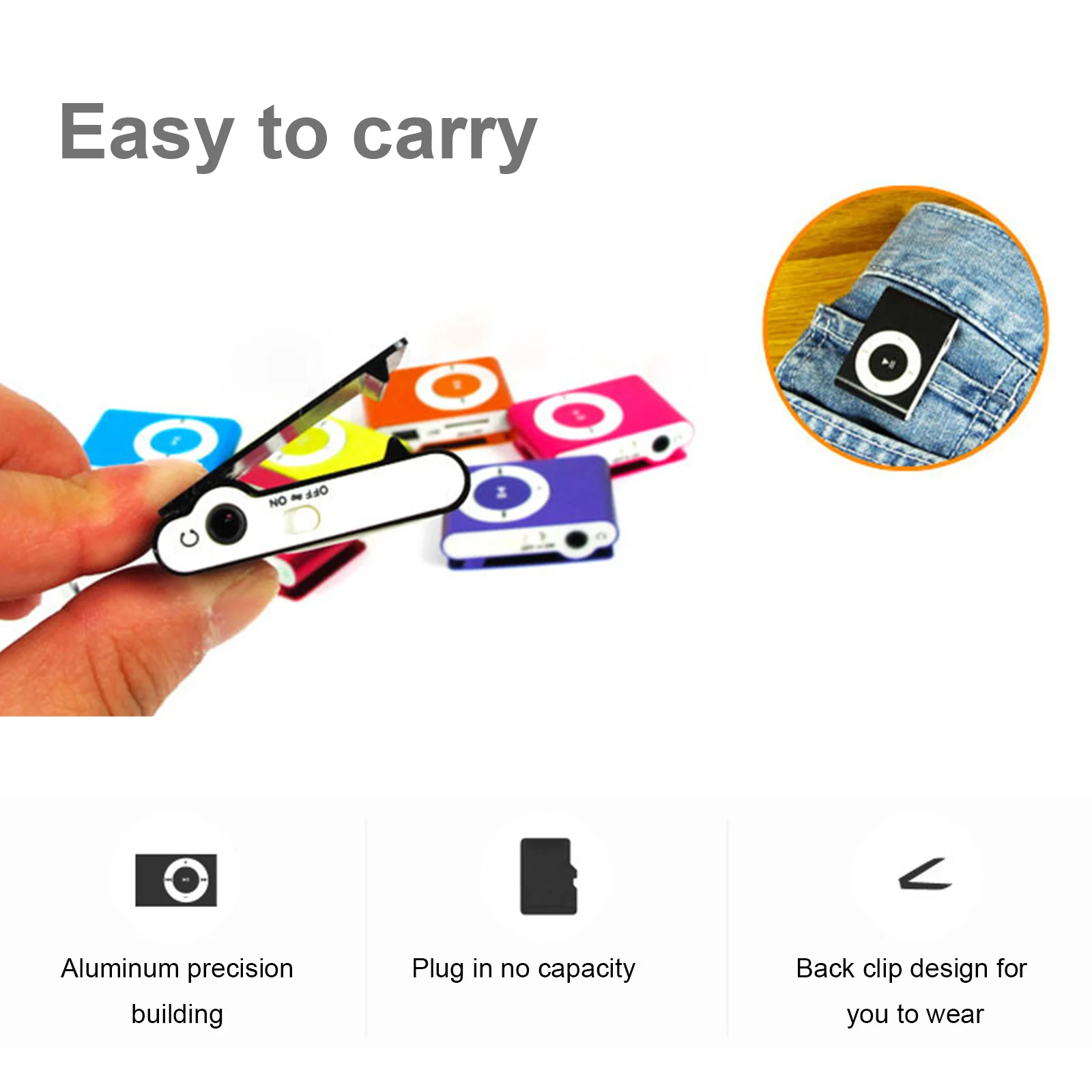 Compact and Stylish Portable MP3 Player with TF Card Support
