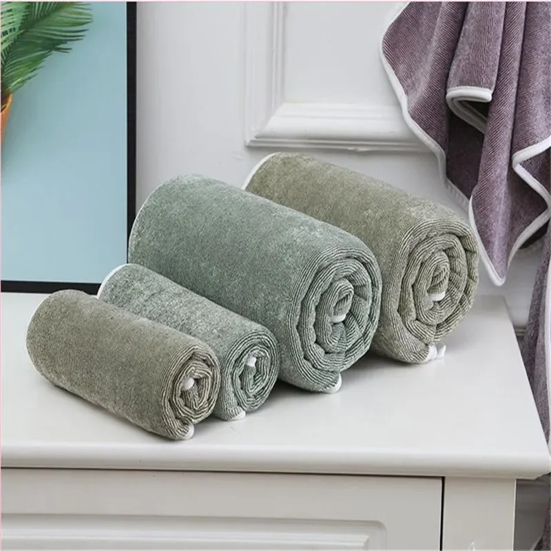 Bamboo Charcoal Fiber Towel Set Coral Velvet Bath Towel Adult Microfiber Bamboo Charcoal Face Hand Bathroom Bath Set