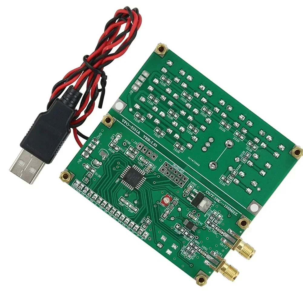 Green Si5351 2VFO 150 Signal Generator with 60mA Supply Current 2 CH Signal Source VFO 5351A V1 03 Square Wave signal generator
