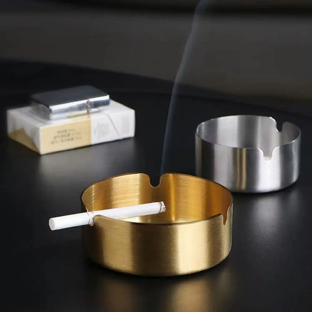 Stainless Steel Metal Ashtray 8cm Round Cigarette Accessories Smoker