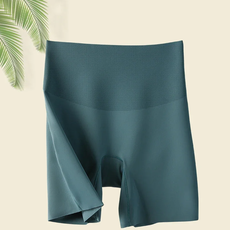 Seamless Shorts Women High Waist Ice Silk Boxer Panties Anti Friction Large Size M-XXL