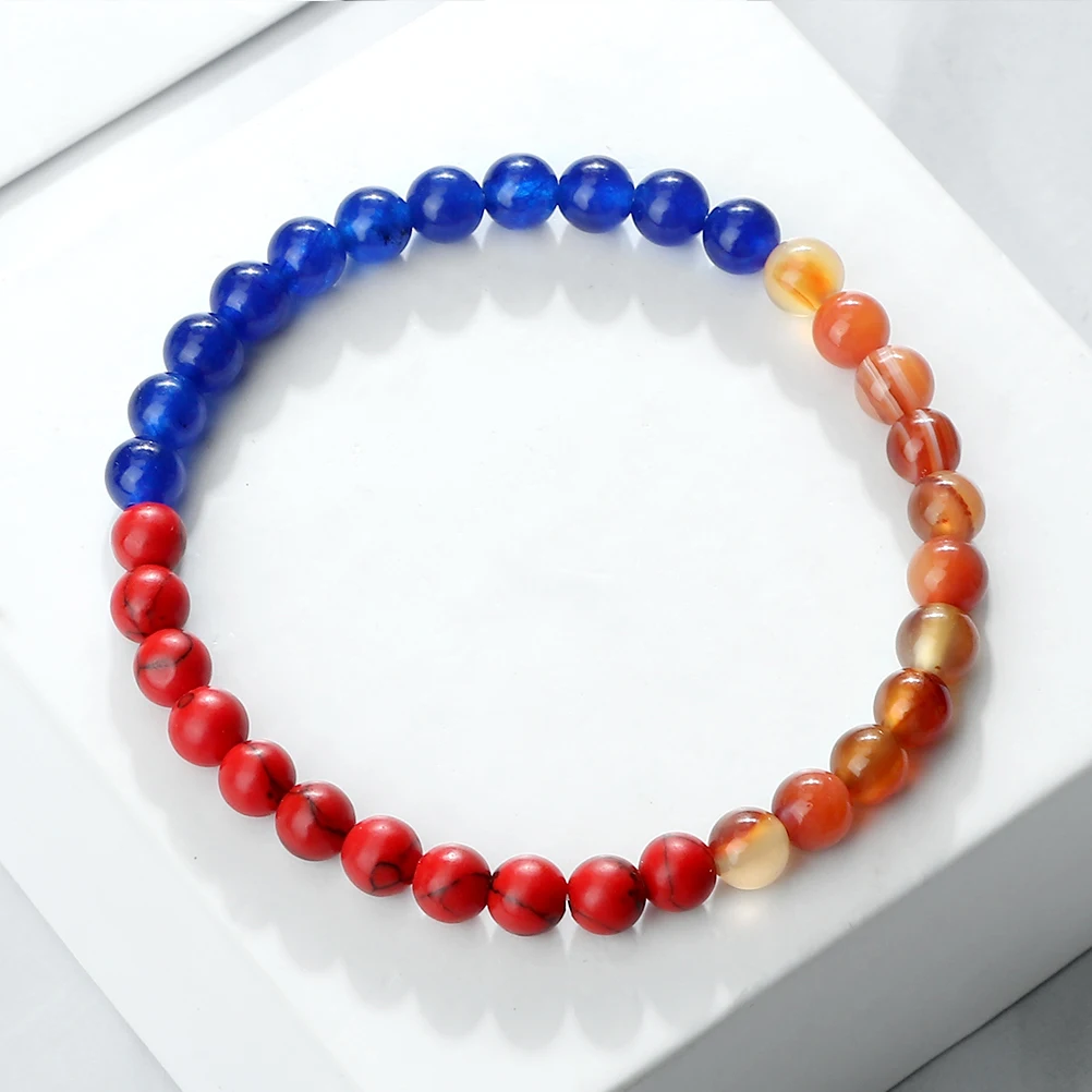 Bracciale con perline colorate bandiera dei paesi Pietra naturale Palestina Arabo Rosso Verde Blu Braccialetti con malache Patriot Gioielli Regalo di Natale  36