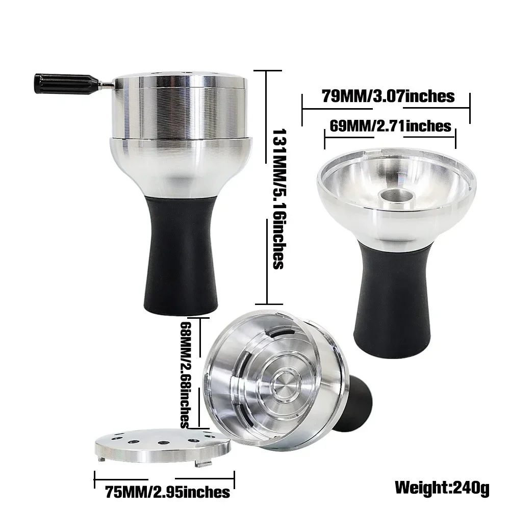 Hookah Accessories Arab Hookah Head Charcoal Pot Carbon Chicha Bowl Tinfoil-free Metal Shisha Accessories for Various Types of Hookah Smoking Pipe