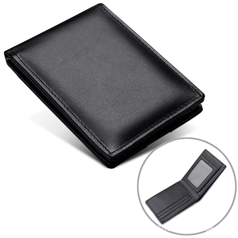 Anti-theft Brush Money Holders Men's Leather Clip Luxury Wallet Genuine Clips For Compact Dolars Cards Holder Ultra-thin Man I
