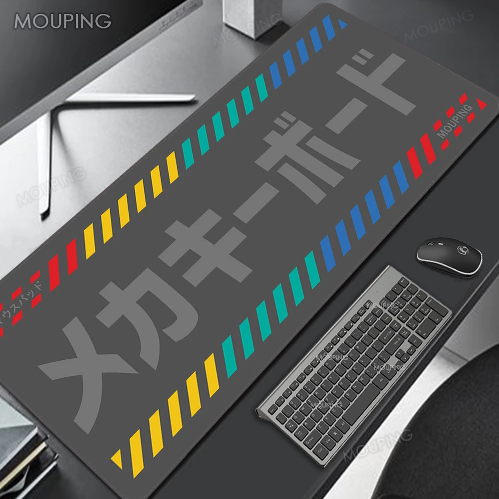 Carpet Mechanical Keyboard Desk Mat 80*30 Black and White 900x400 Mousepad Japan Gamer
