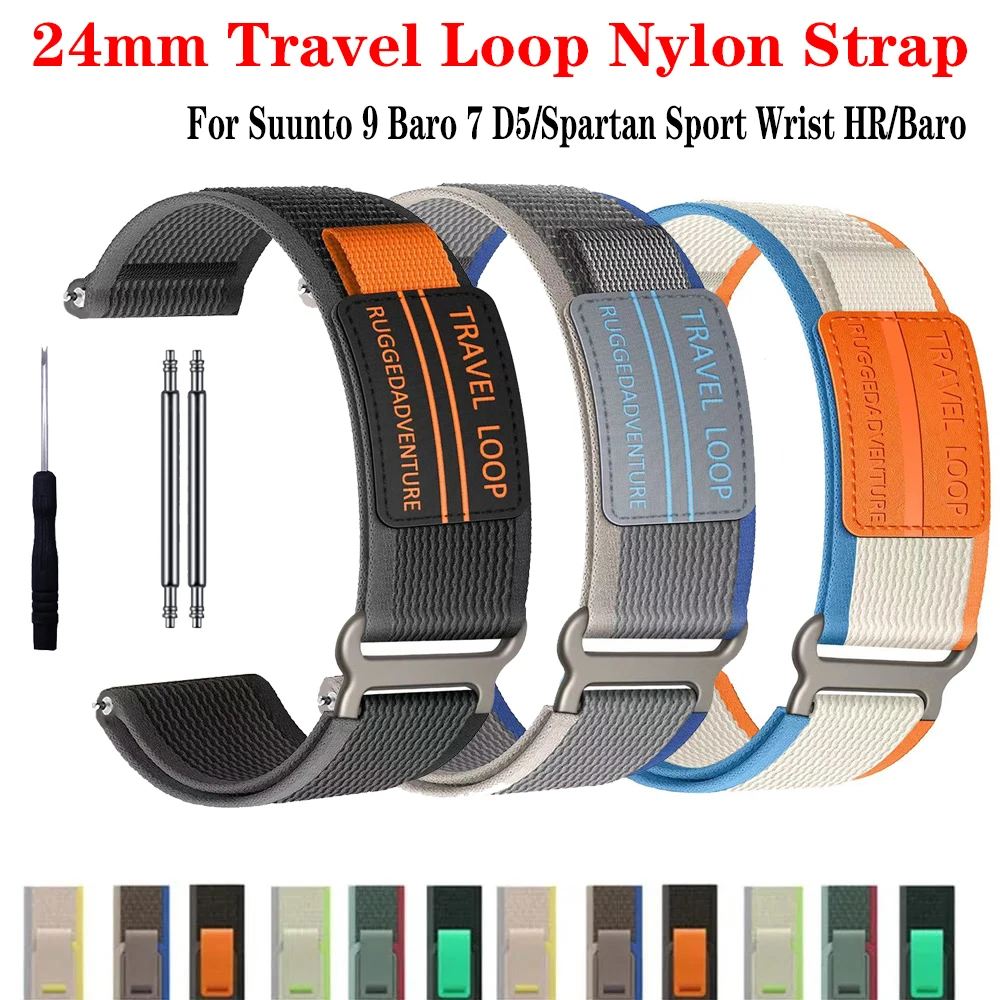 Durable 24mm Travel Loop Nylon Strap for Smartwatches – Replaceable Band Correa Belt