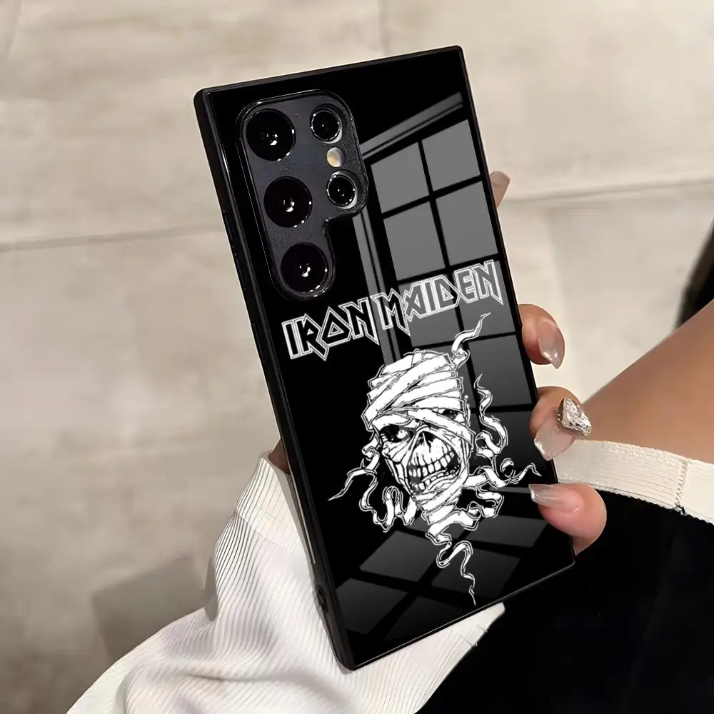 Iron Maiden-Themed Glass Phone Case for Samsung - Durable Protective Cover