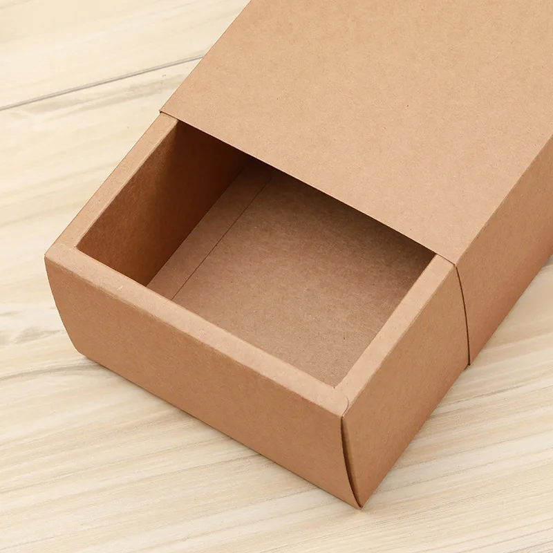 10pcs Kraft Paper Gift Boxes with Clear PVC Window, Exquisite Drawer Packaging for Wedd... - SKU KPGB1100 - UGI Packaging