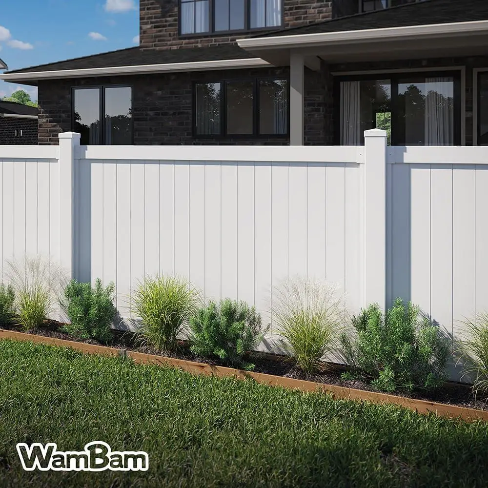 Vinyl Privacy Fence Panel 4ft High 6ft Wide No Dig Installation Durable Outdoor Safety Enclosure Easy DIY Assembly Garden