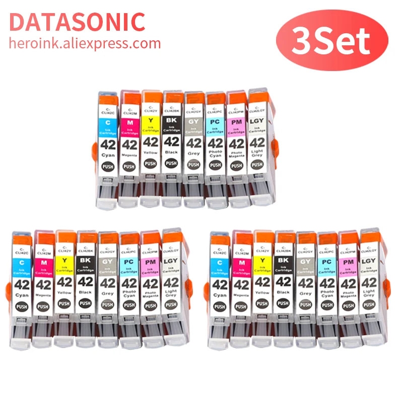 

24PCS 3set compatible Ink Cartridge For canon CLI42 CLI 42 CLI-42 For Canon PIXMA Pro-100 100S Printer cartridges Pro-100 PRO100