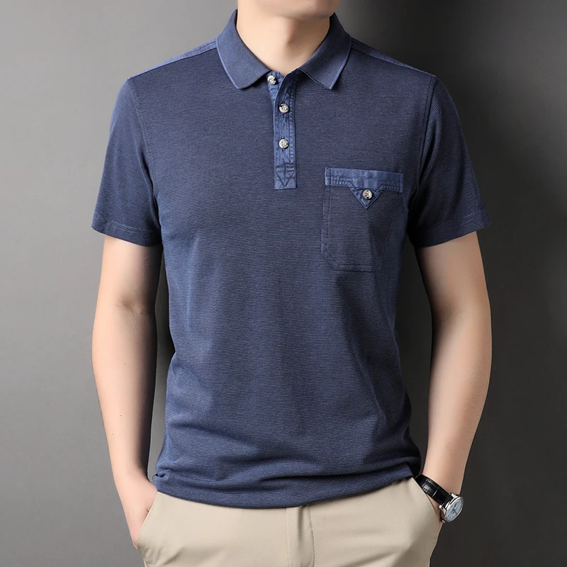 

Grade Washing-process Regular Fit New Brand Summer Polo Shirts Short Sleeve Plain Casual Tops Fashions Clothing