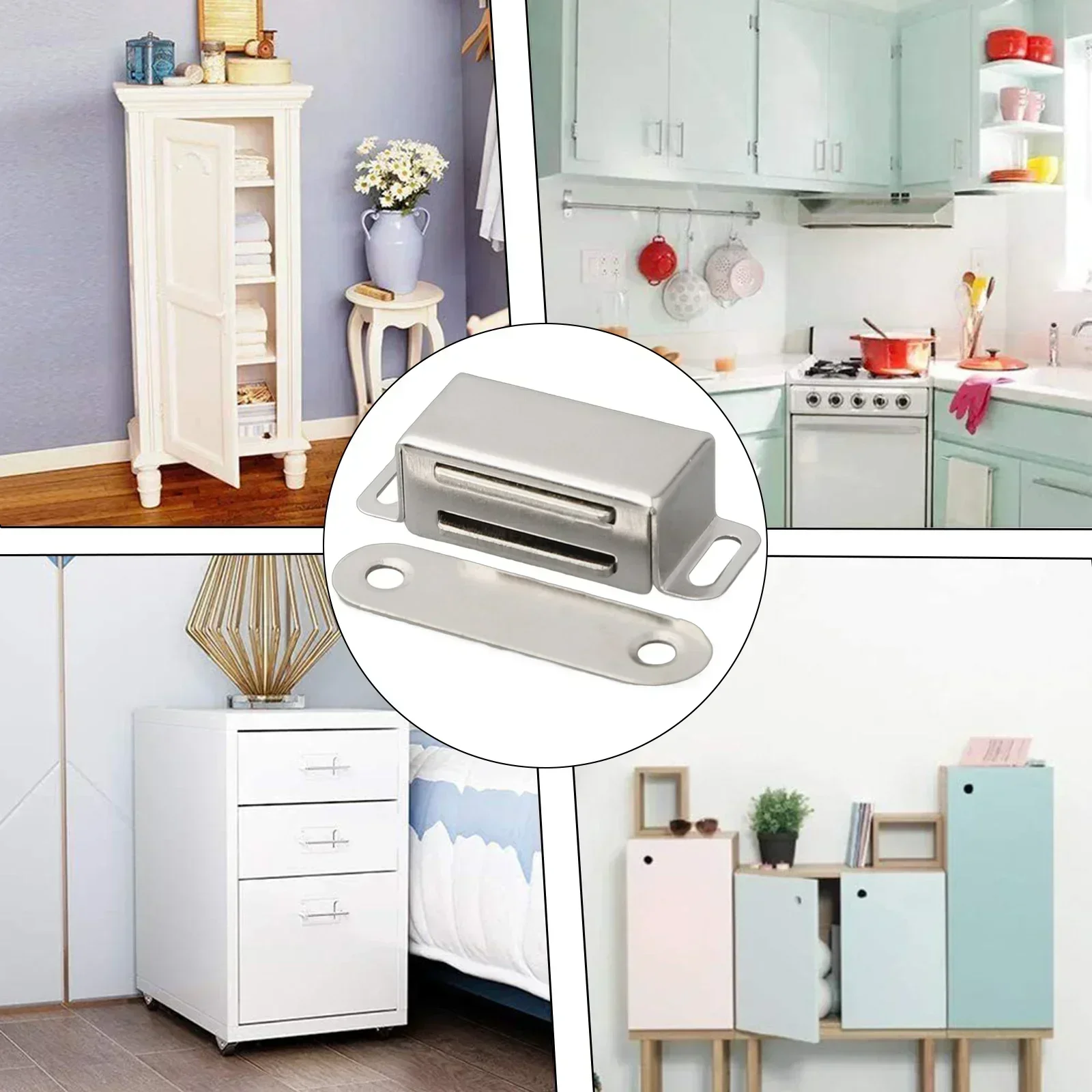 Cabinet Magnetic Door Catch Strong Heavy Duty Cupboard Magnets Kitchen Door Stainless Steel Furniture Hardware