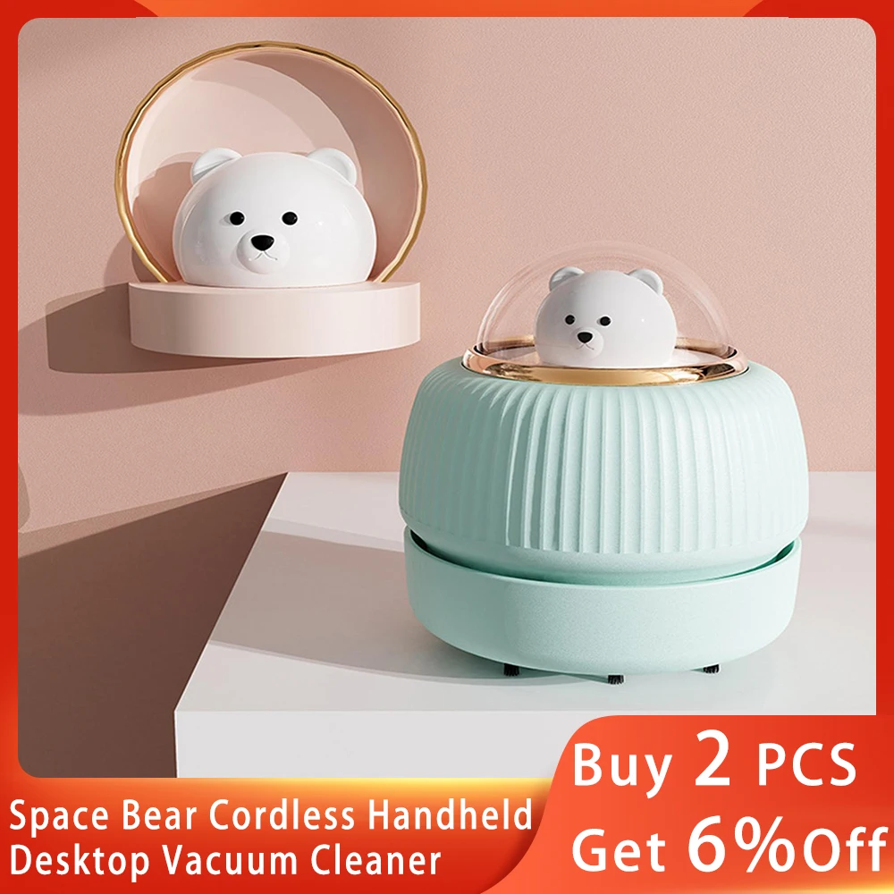 

Mini desktop space bear vacuum cleaner Cute cordless handheld portable cleaner Vacuuming eraser dust cleaner Car vacuum cleaner