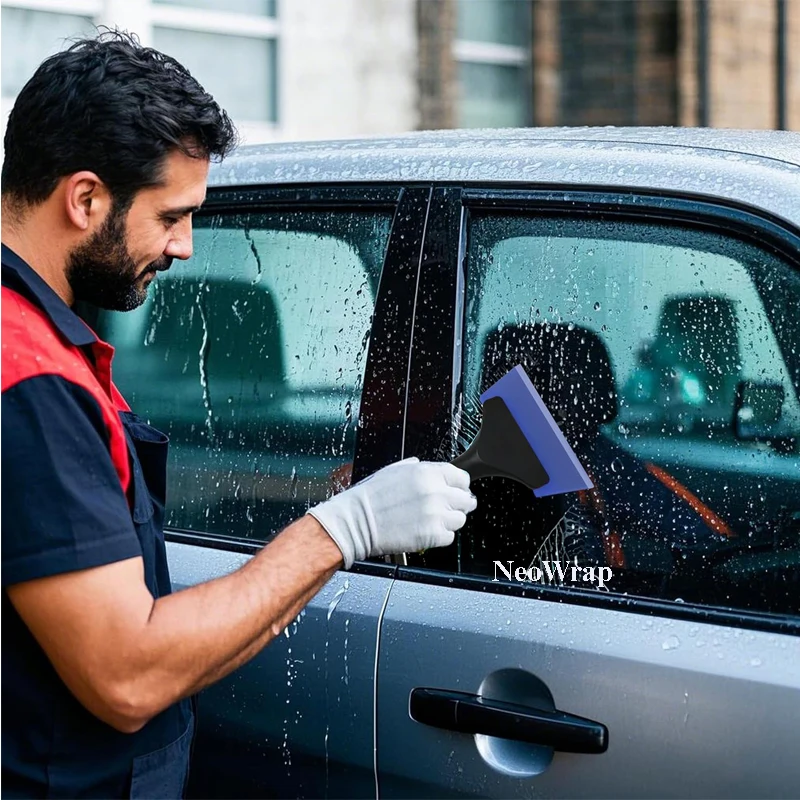 Window Tinting Tool Quarter Window Small Rubber Squeegee Kit for Car Front Windows Rear Glass Cleaning Film Installation Scraper 6