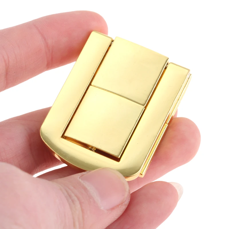 2pcs Antique Silver/Gold Lock Zinc Alloy Buckle Wooden Wine Gift Box Lock Buckle Box Latch Clasps with Screws