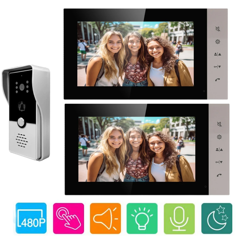 

Wired Video Intercom System Video Doorphone Door Camera Video Doorbell Door Phone Kits for Home Villa Apartment