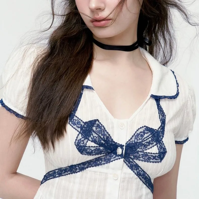 Рисунок 3 - Винтажная белая Укороченная рубашка QWEEK Y2K