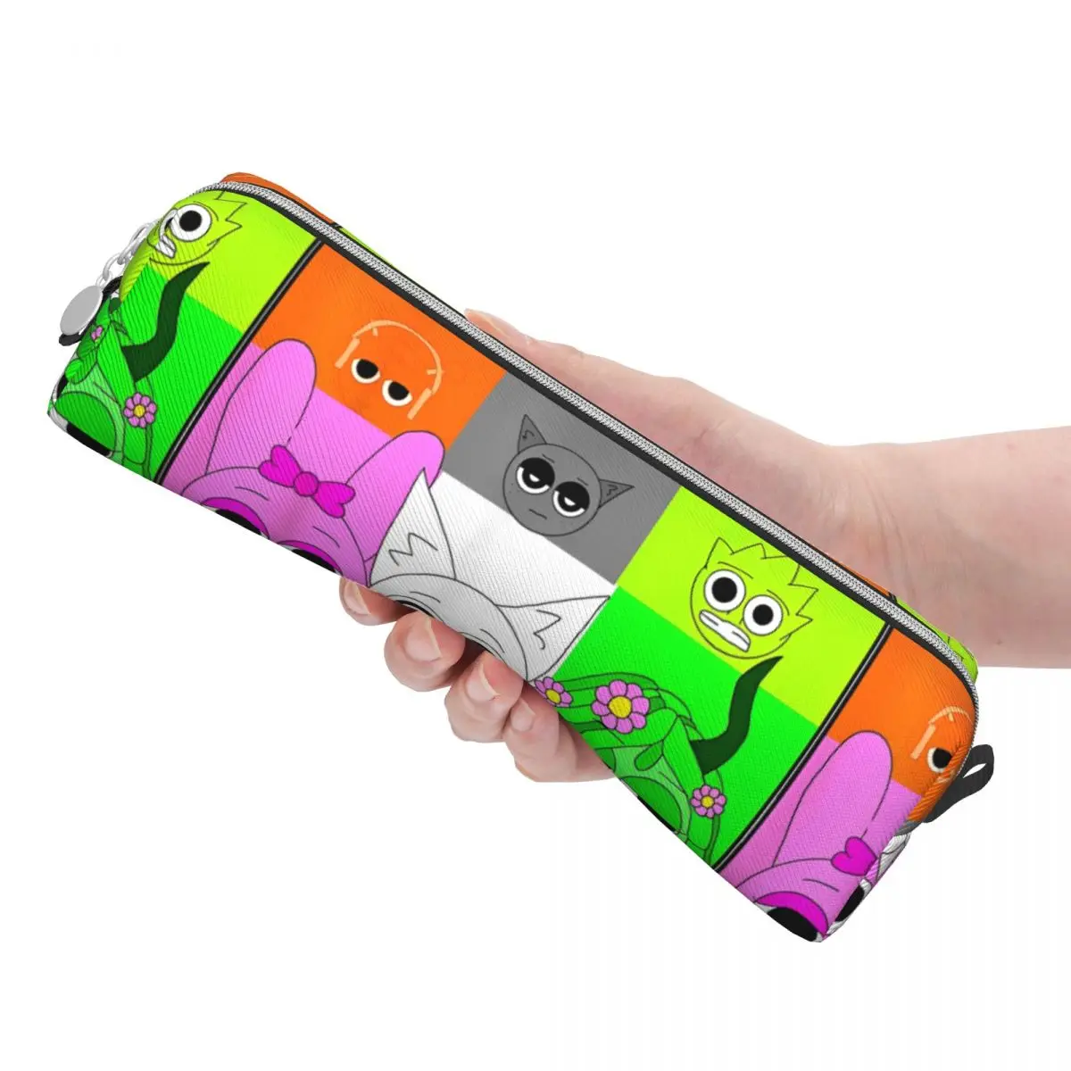 Sprunki Incredibox Game Pencil Cases Fun Pen Box Bag for Student Large Storage Office Cosmetic Pencil Box