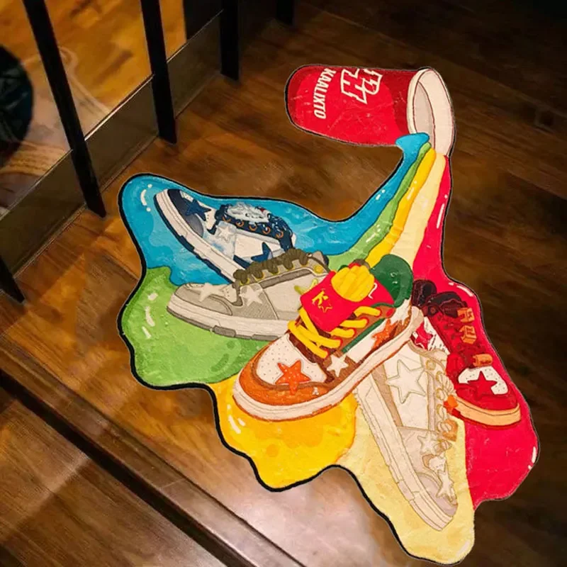 

Personality Skateboard Shoes Shaped Bedside Long Carpet Non-slip Carpets Living Room Floor Mat Water Absorption Rugs Home Decor