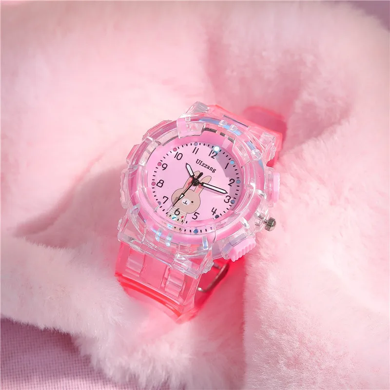 

Fashion Round Quartz Cartoon Luminous Dial Casual Wrist Watch Rubber Strap Fashionable Clock Waterproof Wristwatch for Children