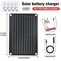 LEAORLD Chargeur de batterie solaire 10W MPPT 12V, kit de charge au solaire pour batterie 12V pour voiture, bateau, marine, camping-car 2