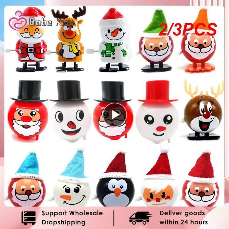 

2/3PCS Christmas Funny Clockwork Toy Children Puzzle Education Toys Clockwork Doll Elk Santa Snowman Christmas Gifts Toys