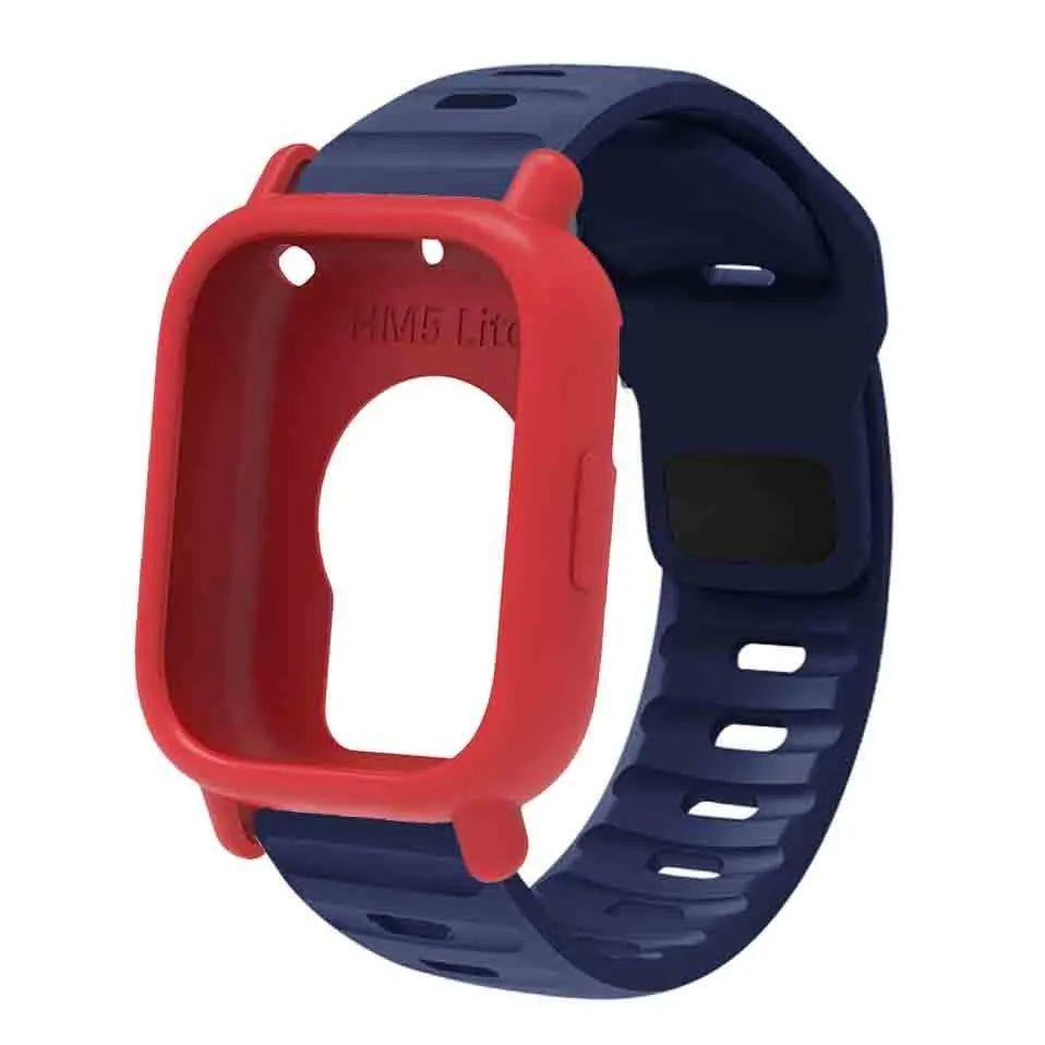 Silicone Strap & Bumper Cover for Smartwatch - Sporty Replacement Wristband Protector