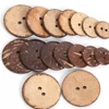100pcs/lot 2 hole natural coconut buttons 18/20/25/30mm round sewing flatback brown buttons free shipping COCO010 4