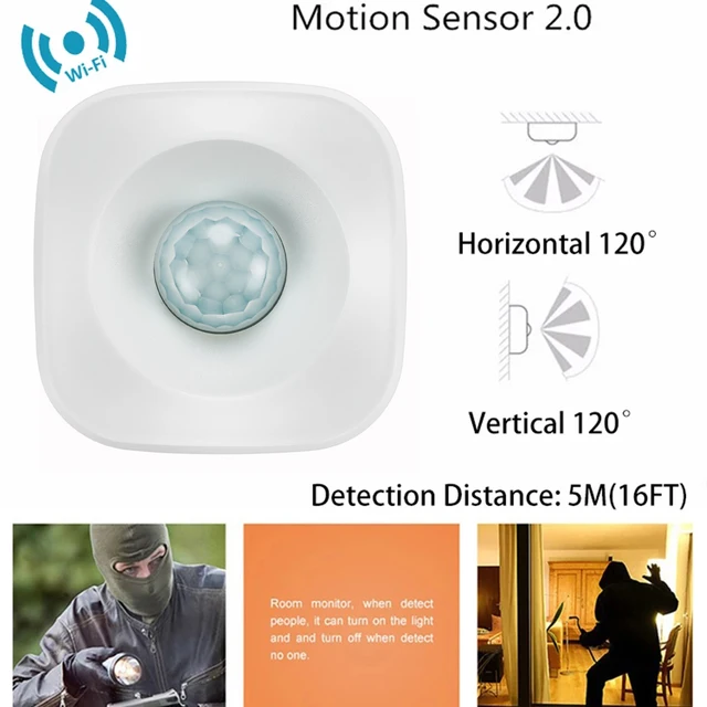 Tuya WiFi PIR Motion Sensor Wireless Infrared Detector Security Burglar Alarm Sensor Smart life APP Control Compatible 3