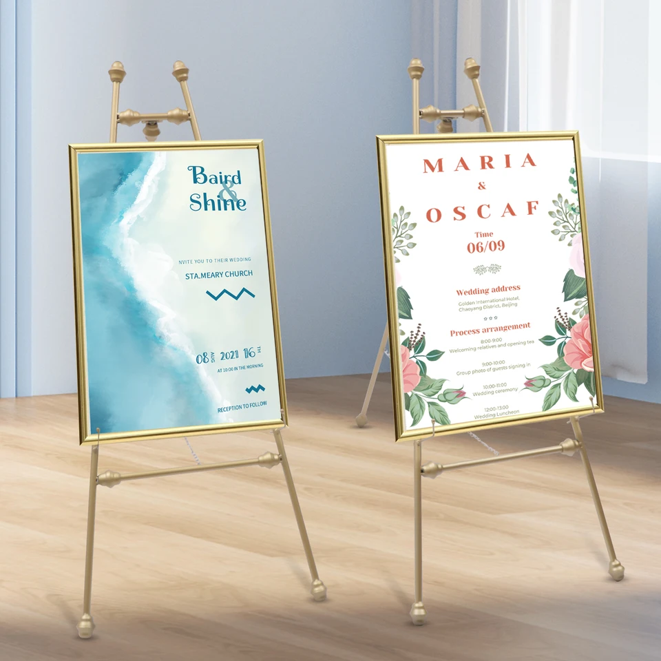 Gold Wedding Welcome Photo Frame Display Stands