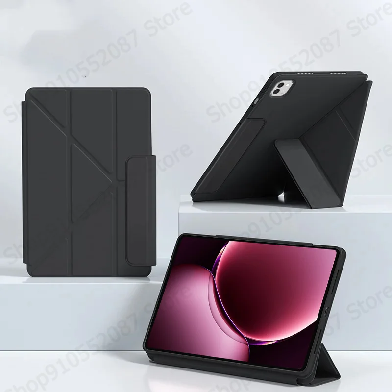 Premium Leather Stand Magnetic Tablet Cover - Smart Fold Design