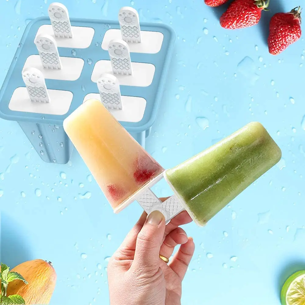 Silicone Popsicle Mold Set - Reusable, BPA-Free, Easy-Release Ice Pop Makers (6 Pieces)