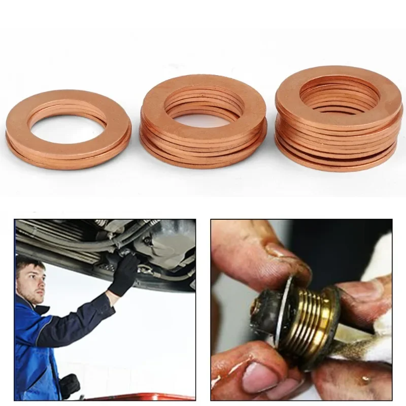 Engine Oil Drain Plug Sealing Gaskets Aluminum/Copper Washer Replaceable Accessories oil drain plug gasket oil drain plug seal washer sealing washers for Honda