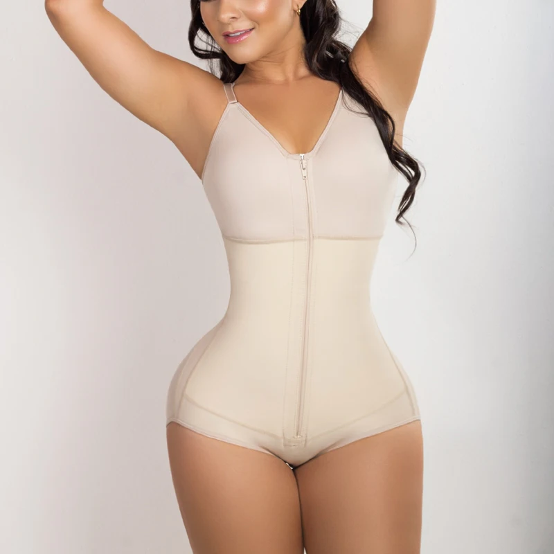 Faja Colombiana Mujer Post Surgery High Compression Shapewear  Bra Postpartum Butt Lifter Umderwear Sexy Zipper Body Shaper