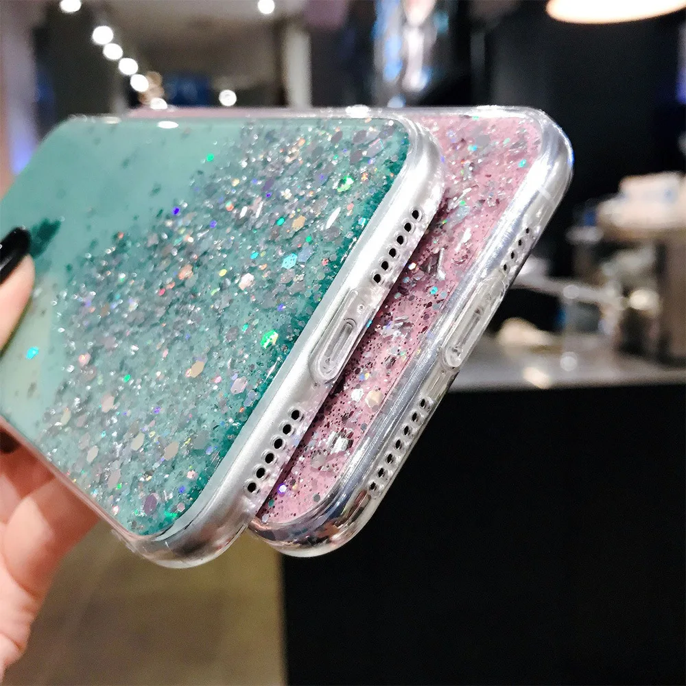 Luxury Gradient Glitter Star Soft Clear TPU Phone Case