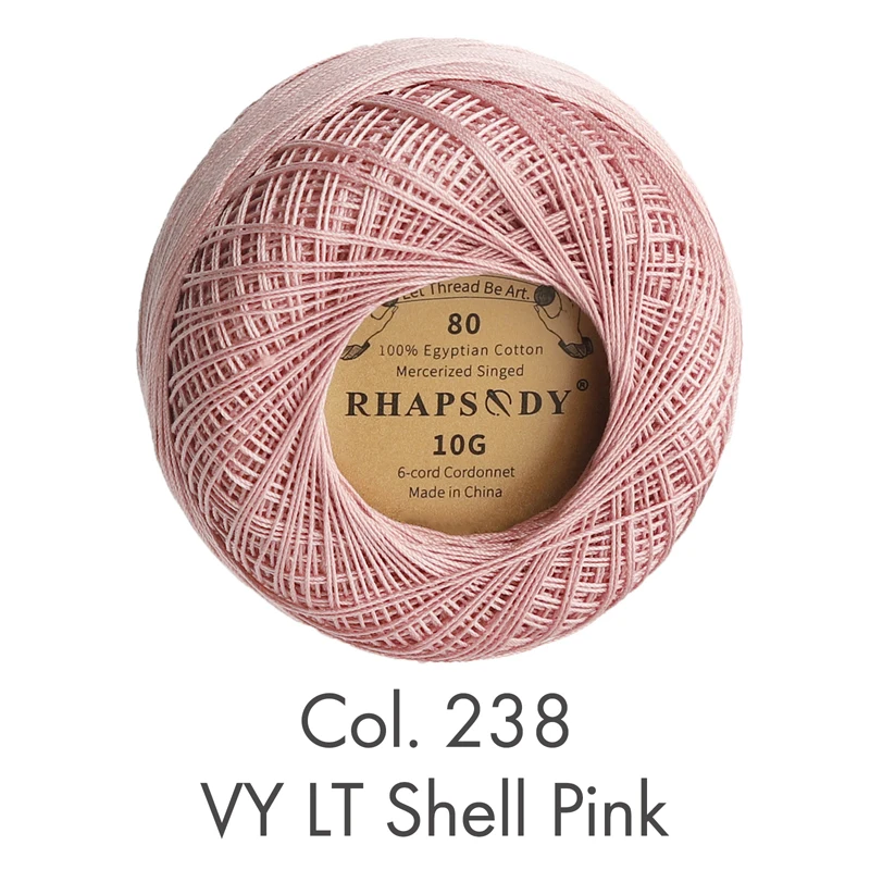 Rhapsody Größe 80 Ägyptische Baumwolle zum Häkeln, Tatting, Strickgarn, Spitze, 10 Gramm, 184 Yards, Frühlings-Macaron, 35 Farben – Detail 35