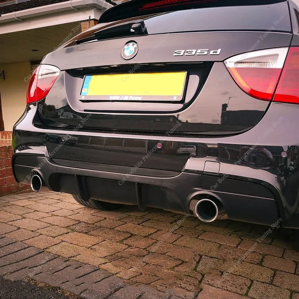 BMW E90/E91 Mスポーツ用 パフォーマンスカーボンディフューザー2本出仕様/ディフェーザー/セダン/ツーリング/320/323/328/335/340/ ○BMW E90&frasl;E91 Mスポーツ用 パフォーマンスカーボンディフューザー2本