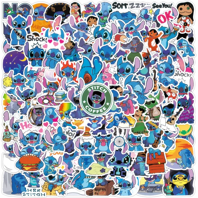 10/30/50/100pcs Cute Cartoon Disney Lilo Stitch Stickers Decal Waterproof  Skateboard Guitar Laptop Funny