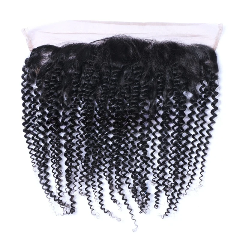 Afro Kinky Curly 13x4 Lace Frontal Closure Human Hair Soft and Silky Baby Hair Brazilian Remy Transparent Lace Frontal