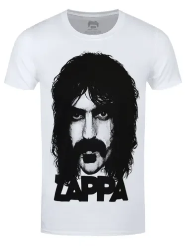 Frank Zappa T Shirt Big Face Uomo Bianco Maniche Lunghe O Corte