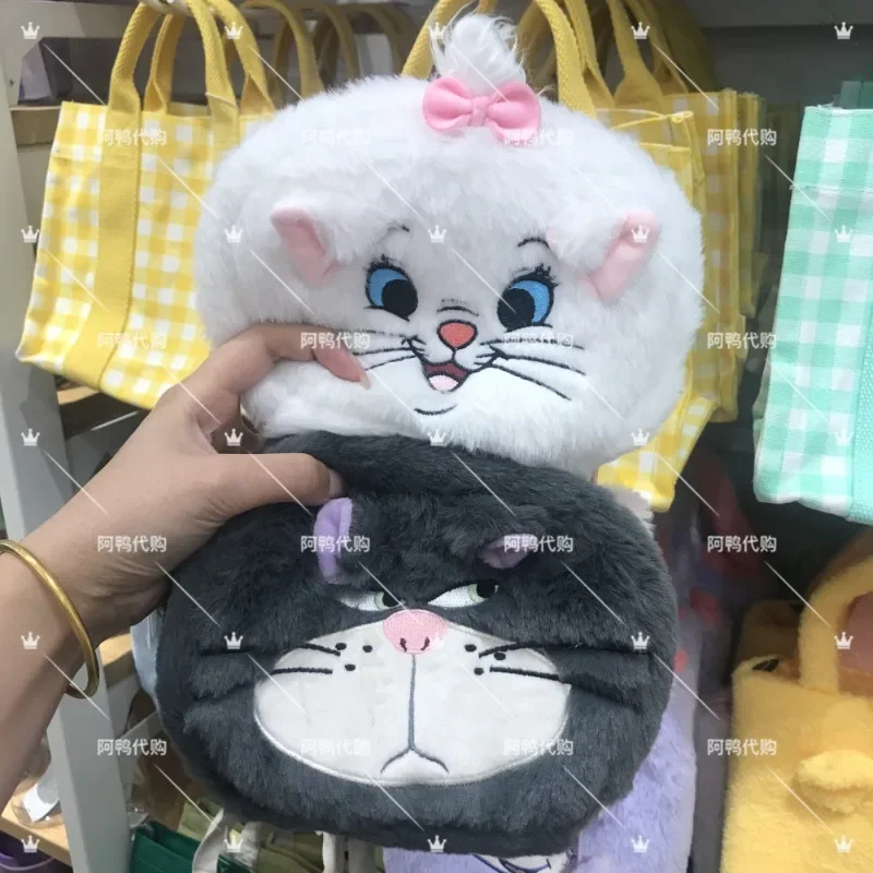 

Anime Disney Marie Cat Mirror Cosmetic Bag Plush Hand Mirror Lotso New Cartoon Handbag Girl Student Shoulder Bags Birthday Gift