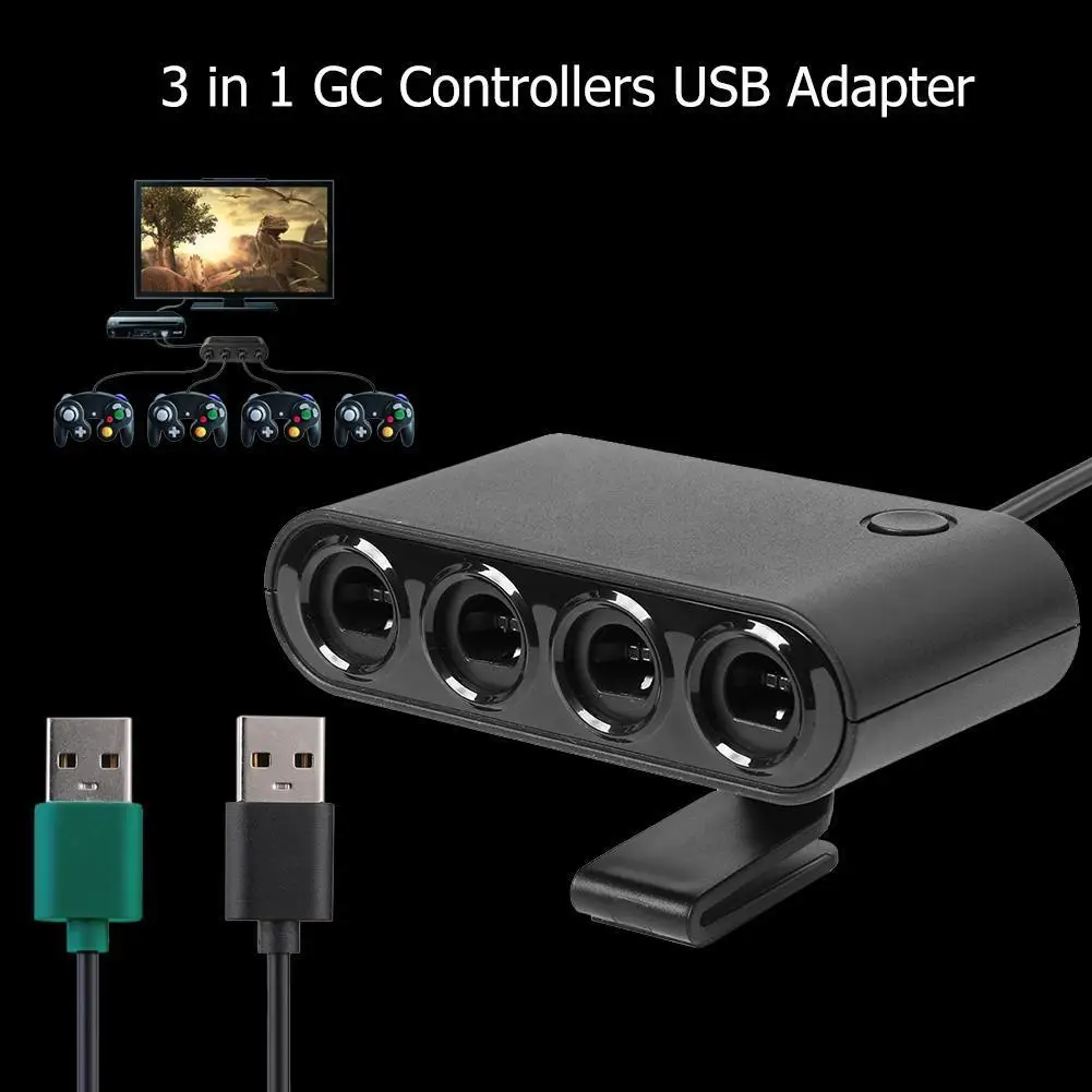 게임 핸들 컨버터 4 포트 GC 컨트롤러 어댑터 닌텐도 스위치/Wiiu/PC 게임 액세서리에 적합 91*48*25mm