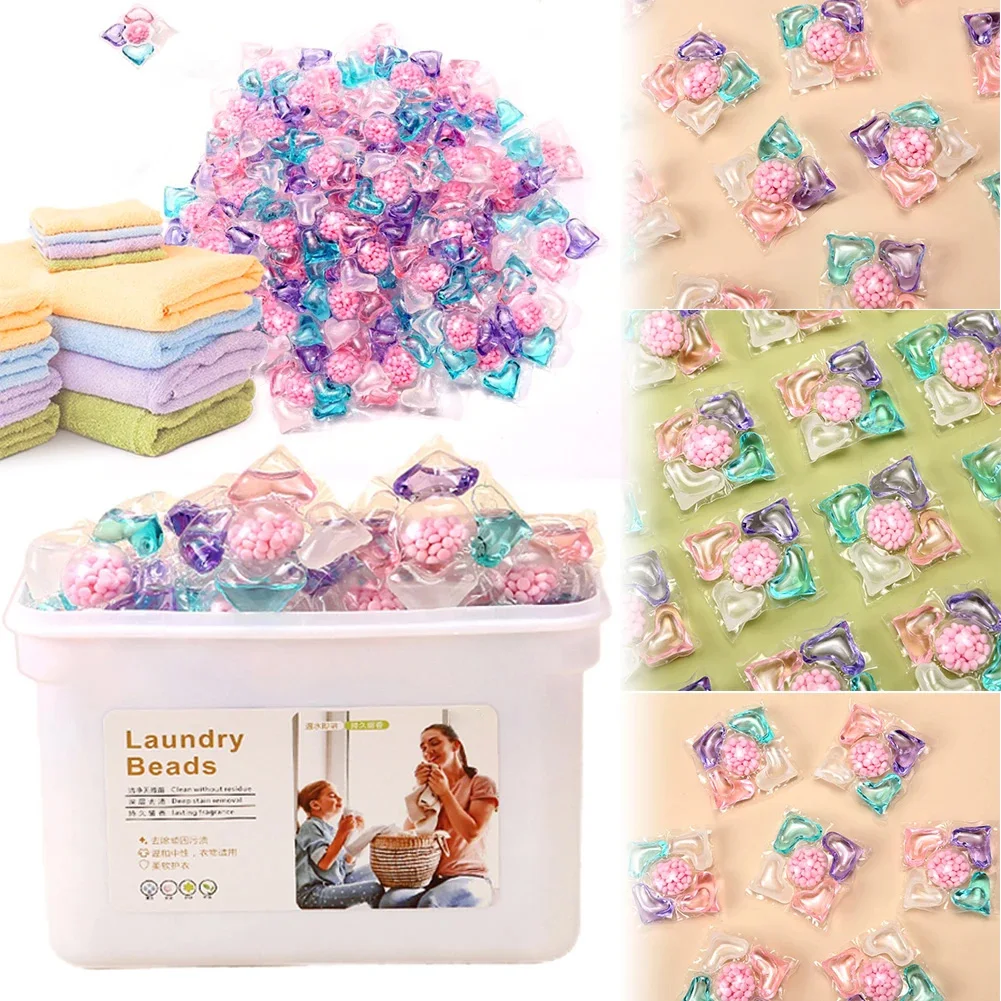 50pcs 5-in-1 Box Long Lasting Fragrance Stain Release & Softening Concentrated Laundry Gel Laundry Gel