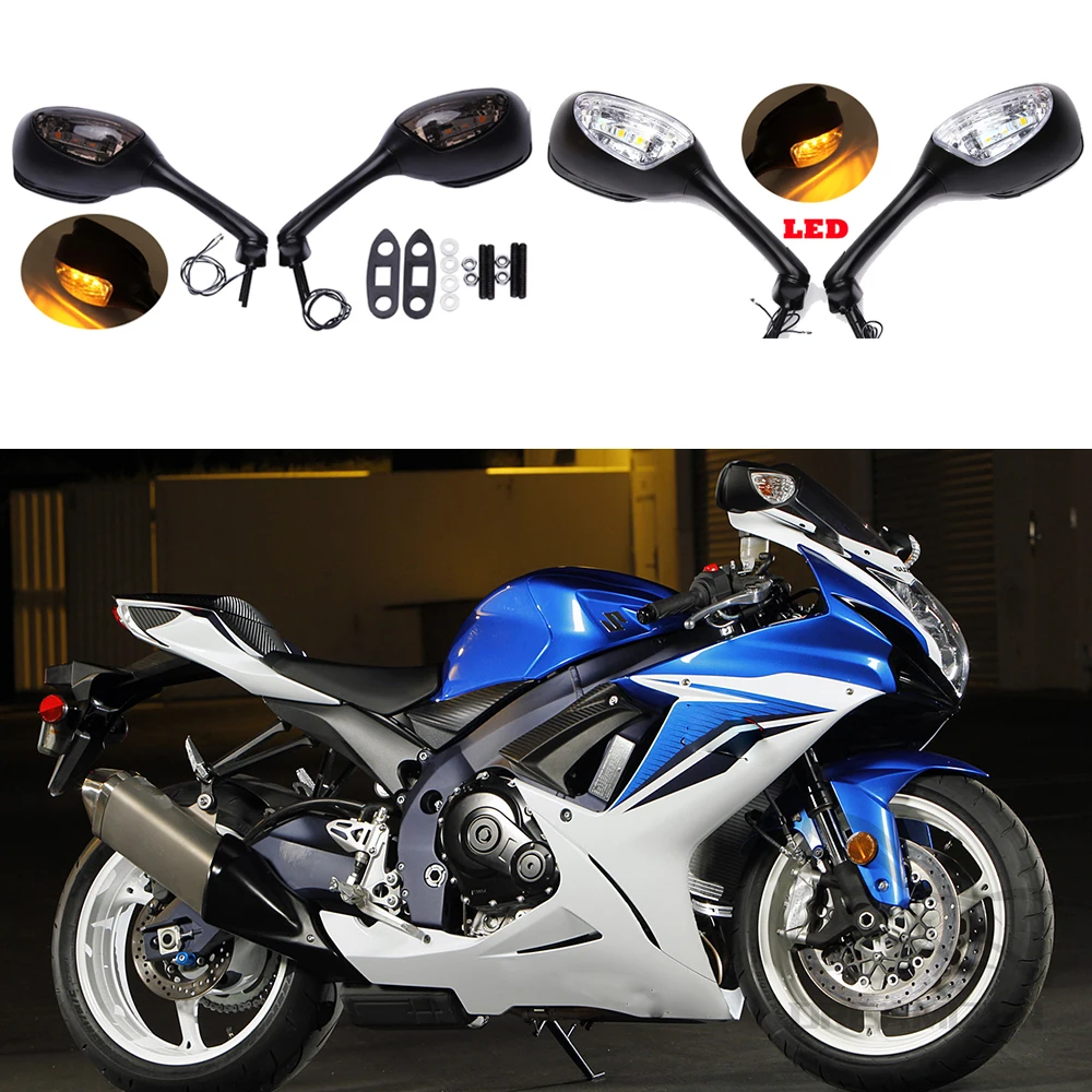 

Motorcycle LED / BULB Turn Signal Reaview Rear View Side Mirrors For Suzuki GSXR 600 750 GSX-R600 GSXR1000 Motorbike Light