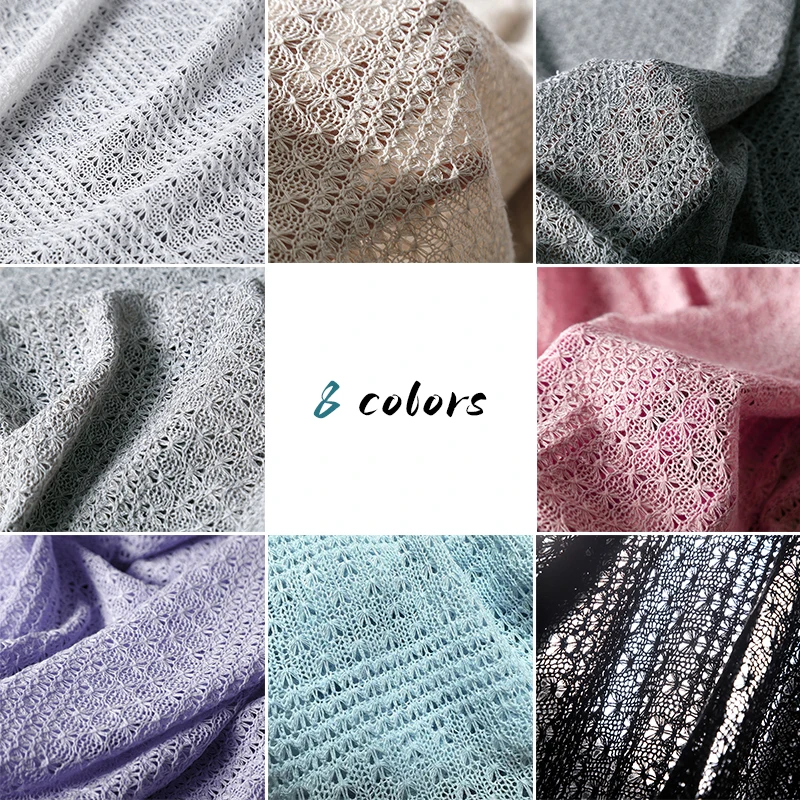 50/100 cm Hohle Blume Schmetterling Mesh Gestrickte Stoff Frühling Sommer und Herbst Grobe Nadel Kreative Stoff für DIY Kleidung – Detail 5