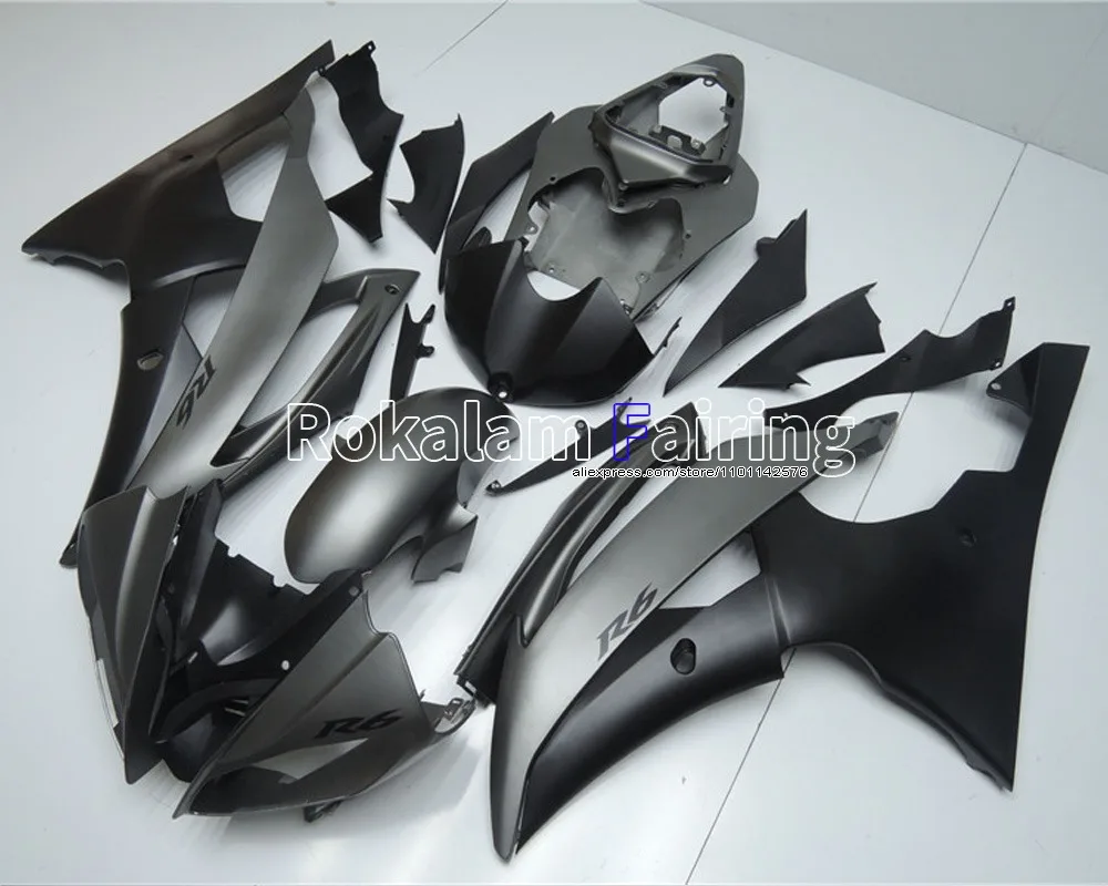 

For Yamaha YZF R6 Fairings Matte Black Grey In Motorcycle Fairings 2008-2016 YZF-R6 Cowling YZFR6 (Injection molding)