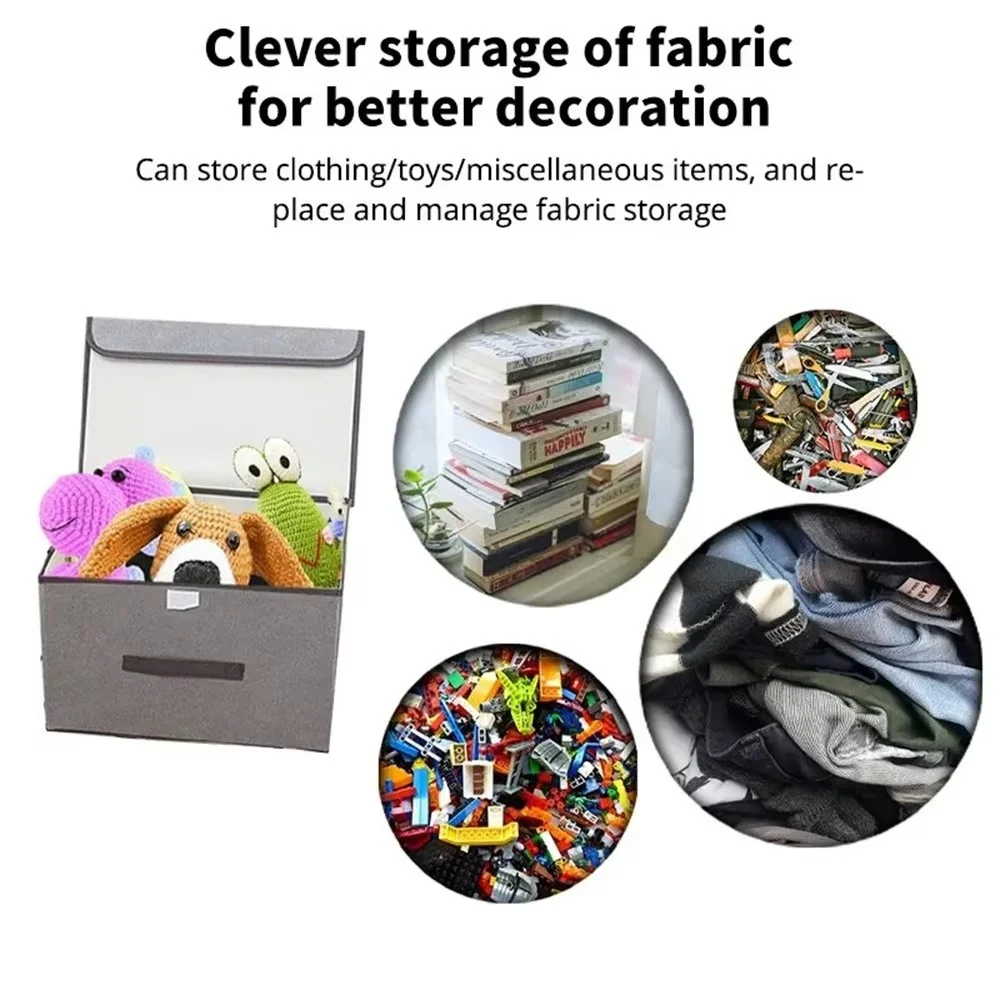 Fold Non Woven Fabric Storage Box Gray Home Supplies Clothing Underwear Sock And Kid Toy Storage Organizer Cosmetics 4