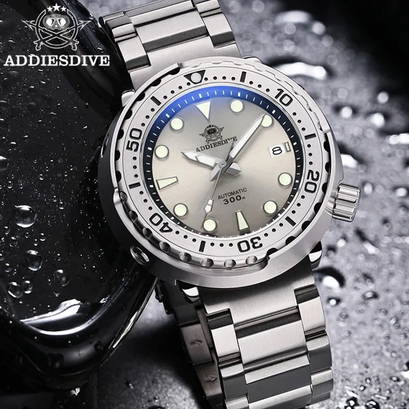 ADDIESDIVE Tuna Automatic Mechanical Watch NH35 Sapphire Glass BGW9 Blue Luminous Men's Wristwatch 30Bar Diving Classic watches
